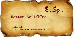 Retter Szilárd névjegykártya